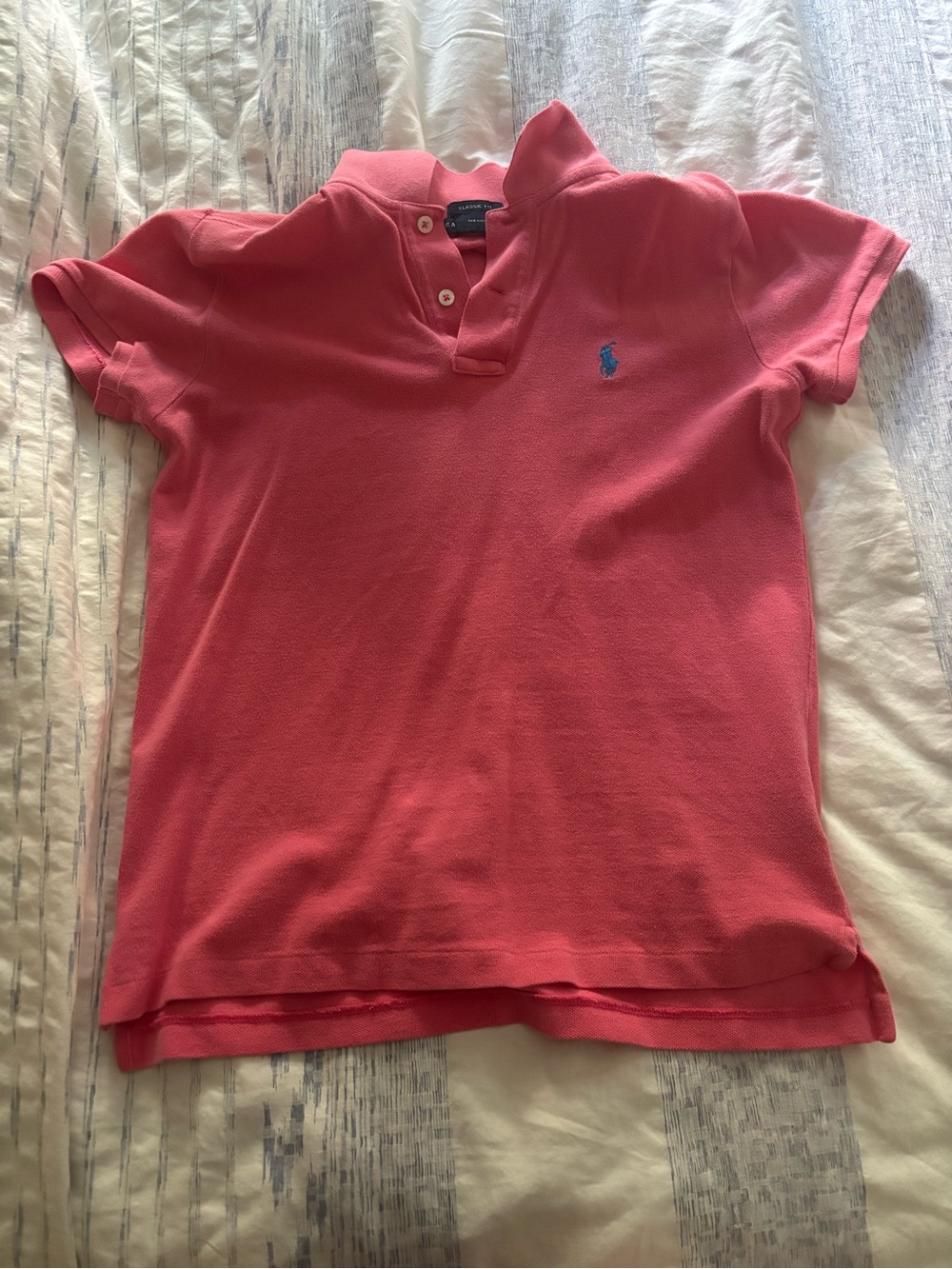 Ralph Lauren Coral Polo Shirt with Blue Pony